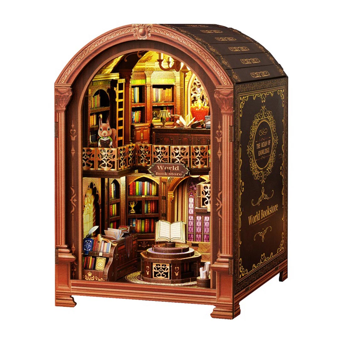 Wanguo Bookstore DIY Wooden Book Nook Kit
