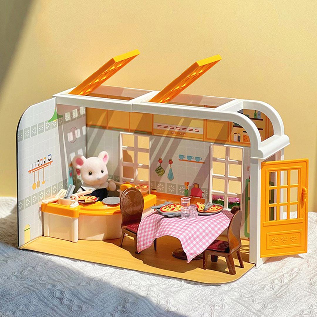 Mini Scene Kitchen Bedroom Dollhouse Kit