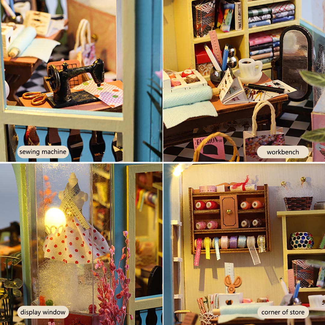 Tailor Shop DIY Miniature House Dollhouse Kit