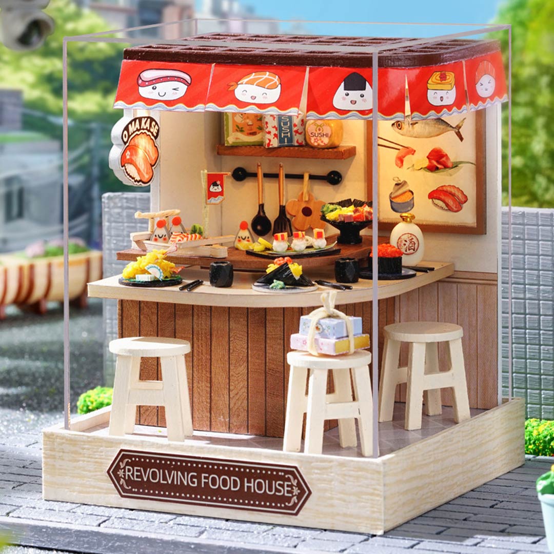 Revolving Food House DIY Miniature Dollhouse Kit