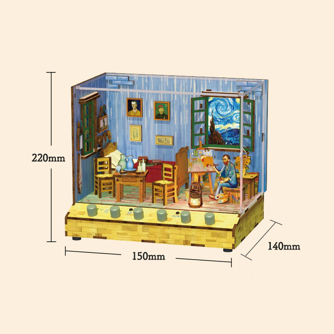 Van Gogh's Bedroom DIY Miniature & 6 Sound Effects Scene House