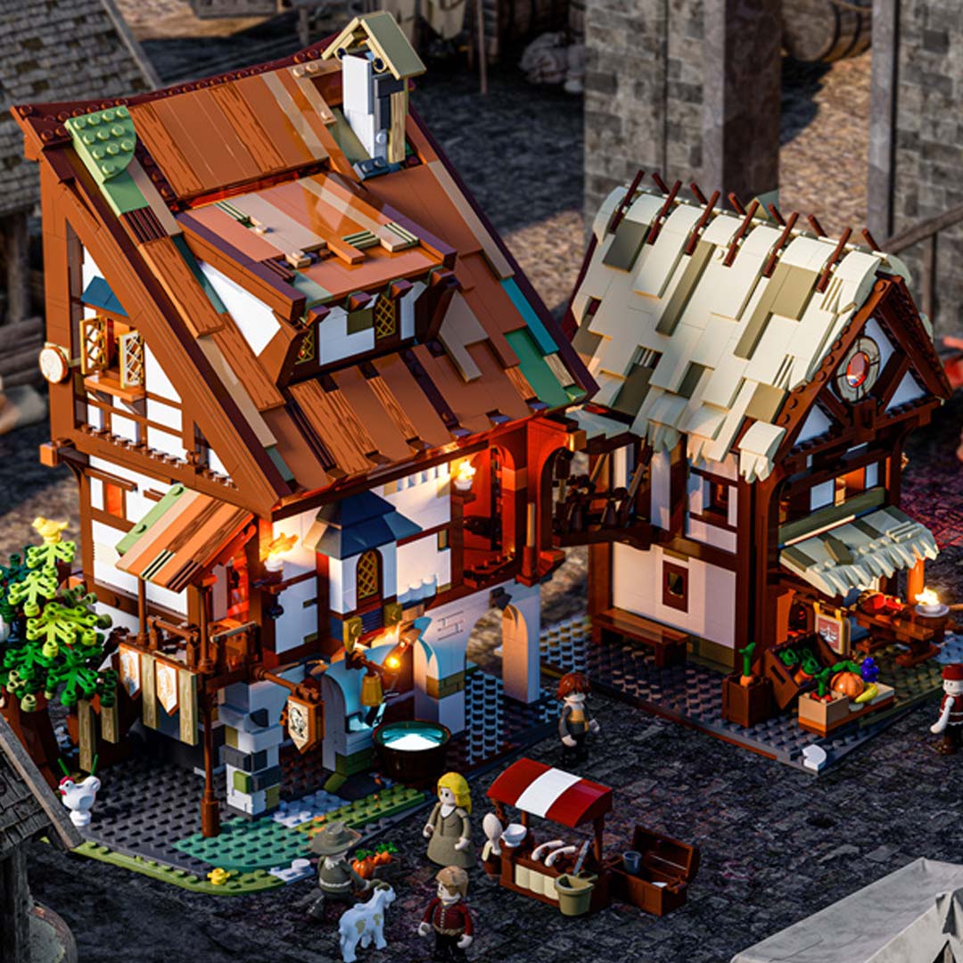 Medieval Market DIY Assembled Building Blocks Kits