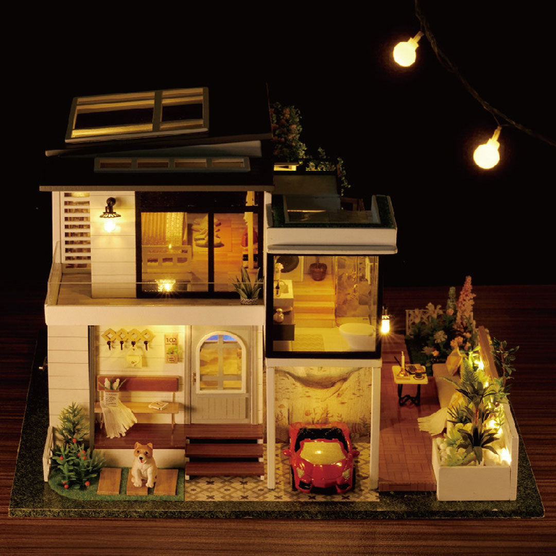 Garden Villa DIY Dollhouse Miniature Kit