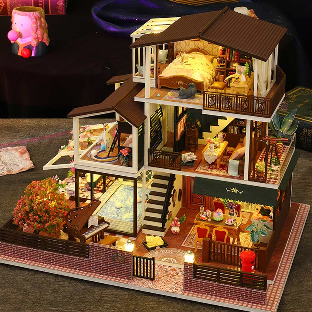 Romantic Villa DIY Miniature House Kit Fifijoy