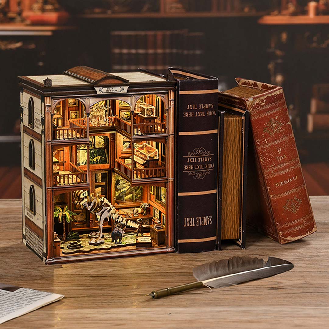 Fossil Museum DIY Wooden Book Nook Shelf Insert – Fifijoy
