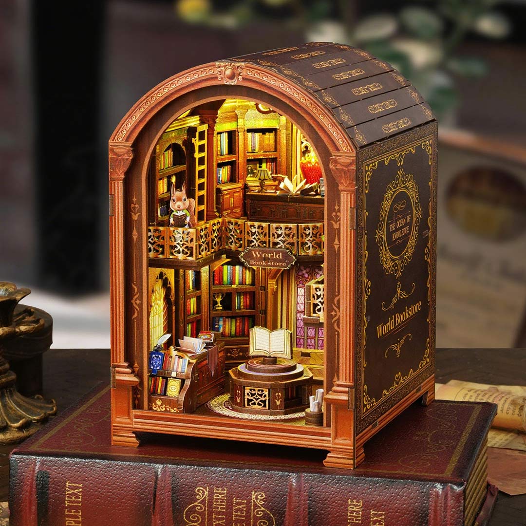 Wanguo Bookstore DIY Wooden Book Nook Kit