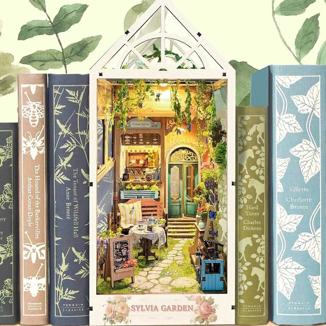 Sylvia Garden Wooden Book Nook Shelf Decor