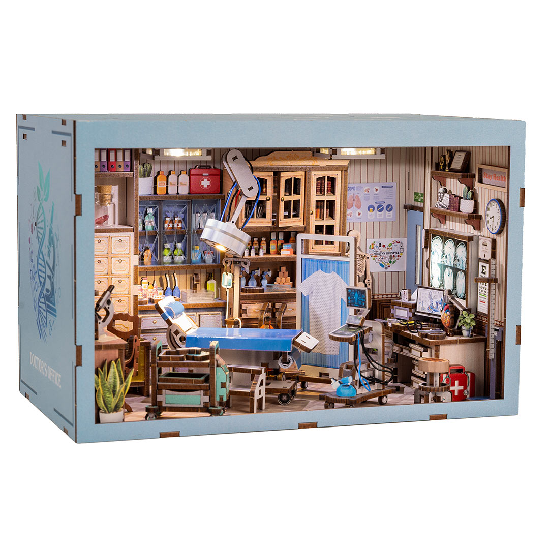 Doctor's Office DIY Wooden Book Nook Shelf Insert