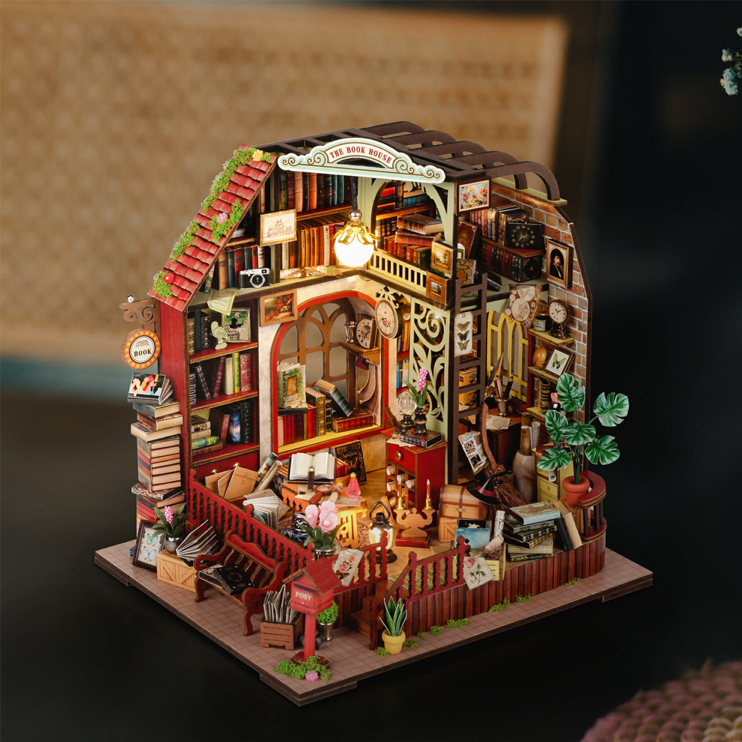 Mini Book House The Book House DIY Miniature Dollhouse Kit – Fifijoy