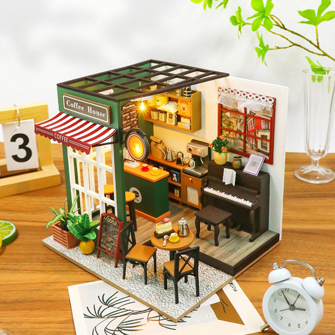 Coffee House DIY Miniature House Dollhouse Kit