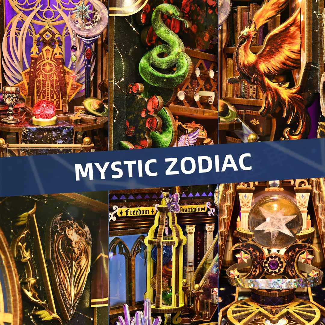 Mystic Zodiac DIY Wooden Book Nook Kit