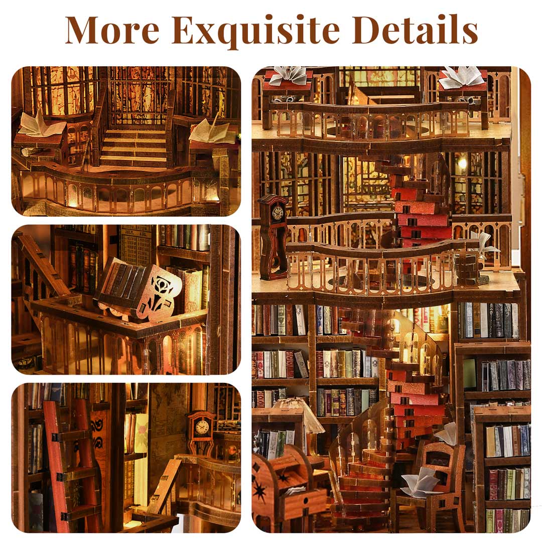 Abbey Library DIY Wooden Book Nook Shelf Insert