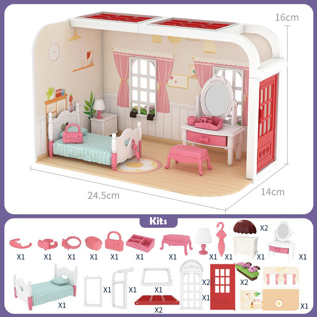 Mini Scene Kitchen Bedroom Dollhouse Kit