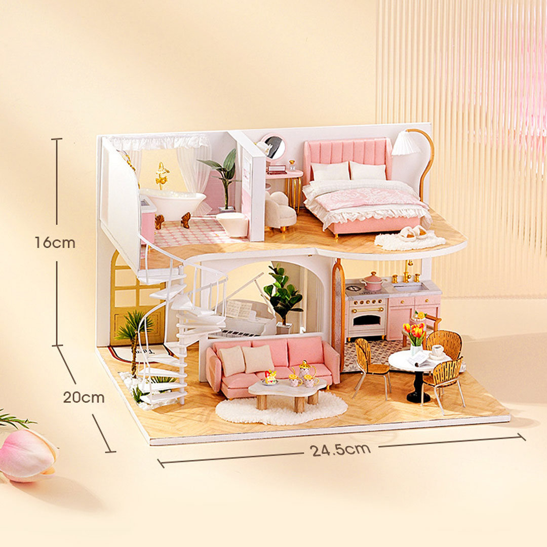 Spiral Staircase Loft DIY Miniature House Kit