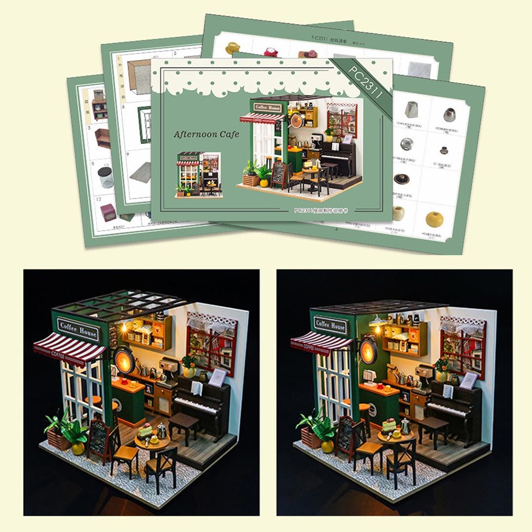 Coffee House DIY Miniature House Dollhouse Kit