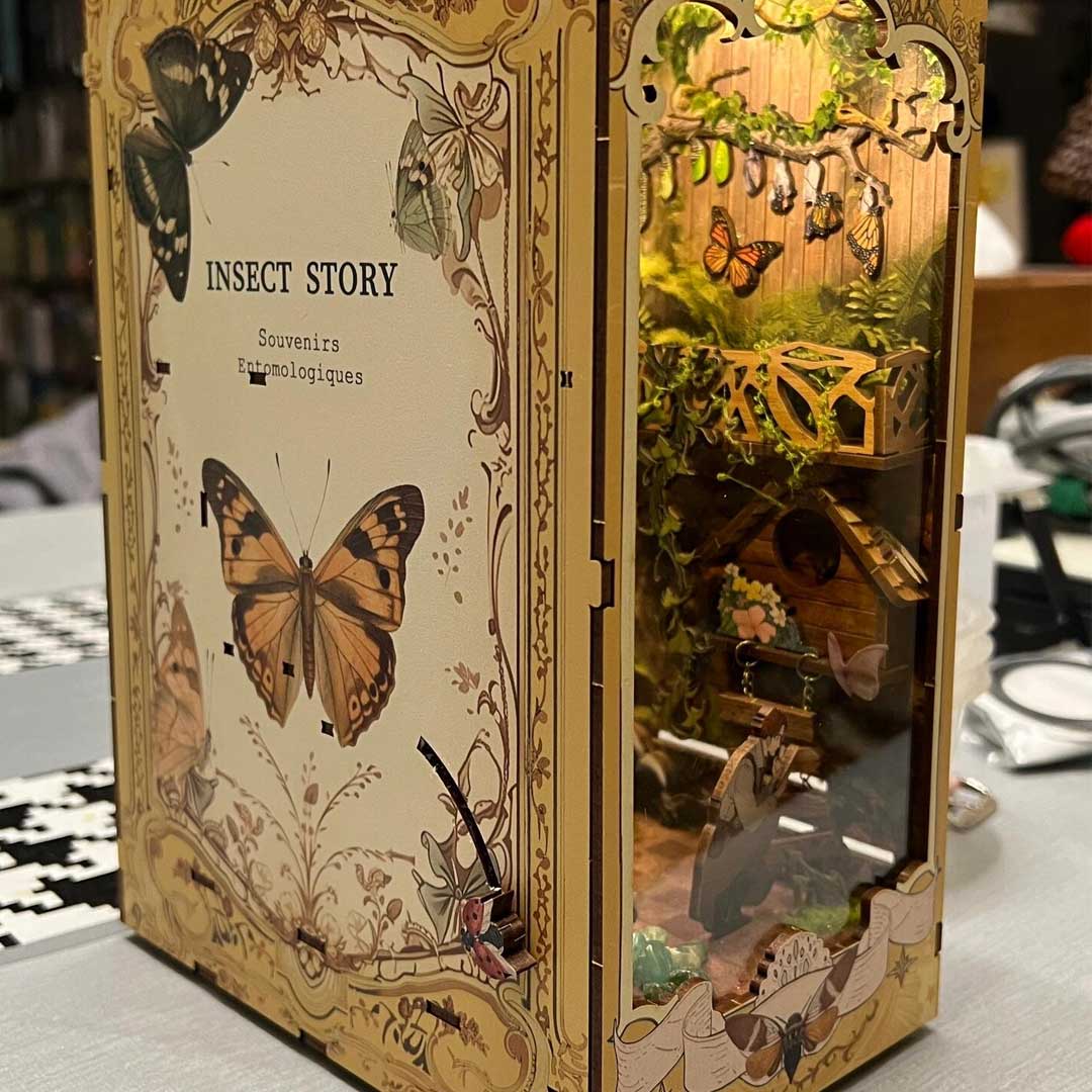 Inset Book Insect Story DIY Book Nook Bookshelf Insert – Fifijoy
