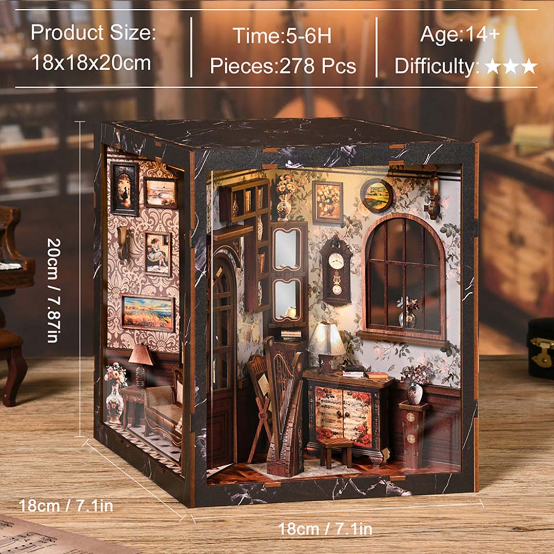 European Melody DIY Wooden Book Nook Shelf Insert