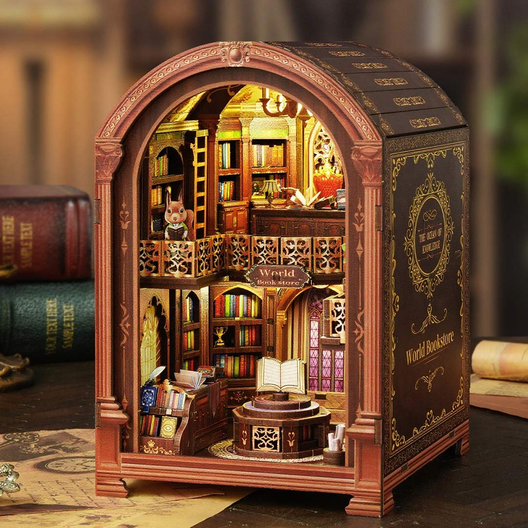 Wanguo Bookstore DIY Wooden Book Nook Kit