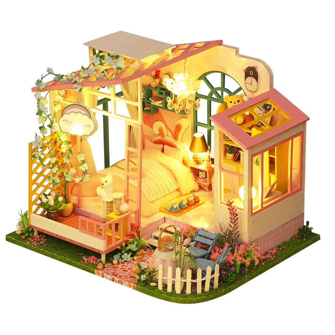 Garden House Dollhouse Miniature DIY House Kit