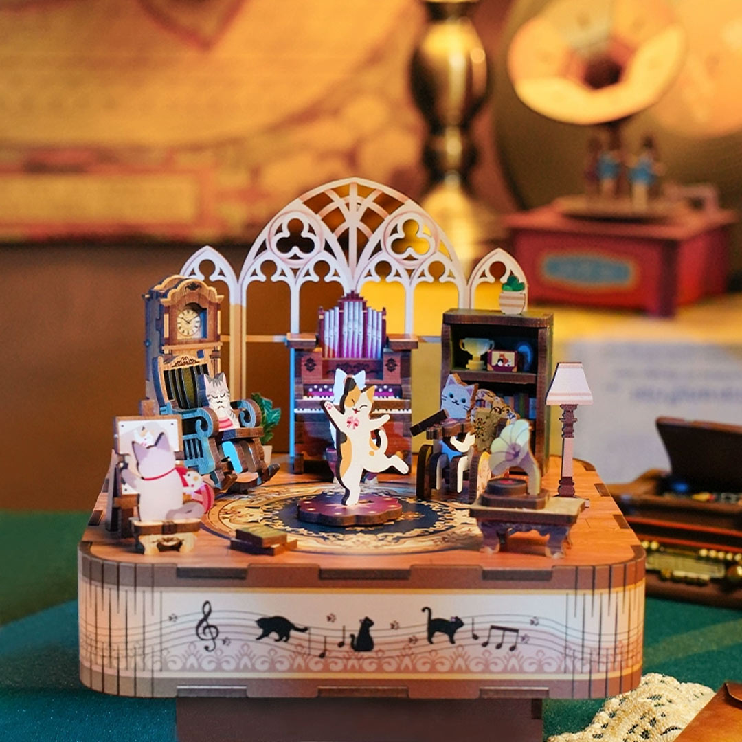Gathering of Cats DIY Puzzle Music Box