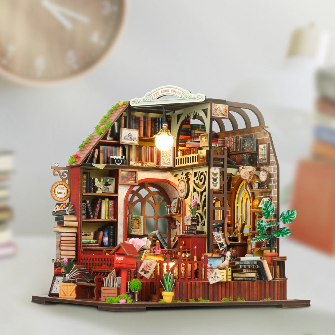 The Book House DIY Miniature Dollhouse Kit
