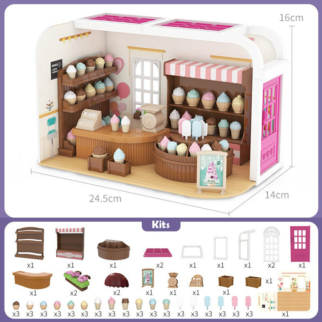 Mini Scene Kitchen Bedroom Dollhouse Kit
