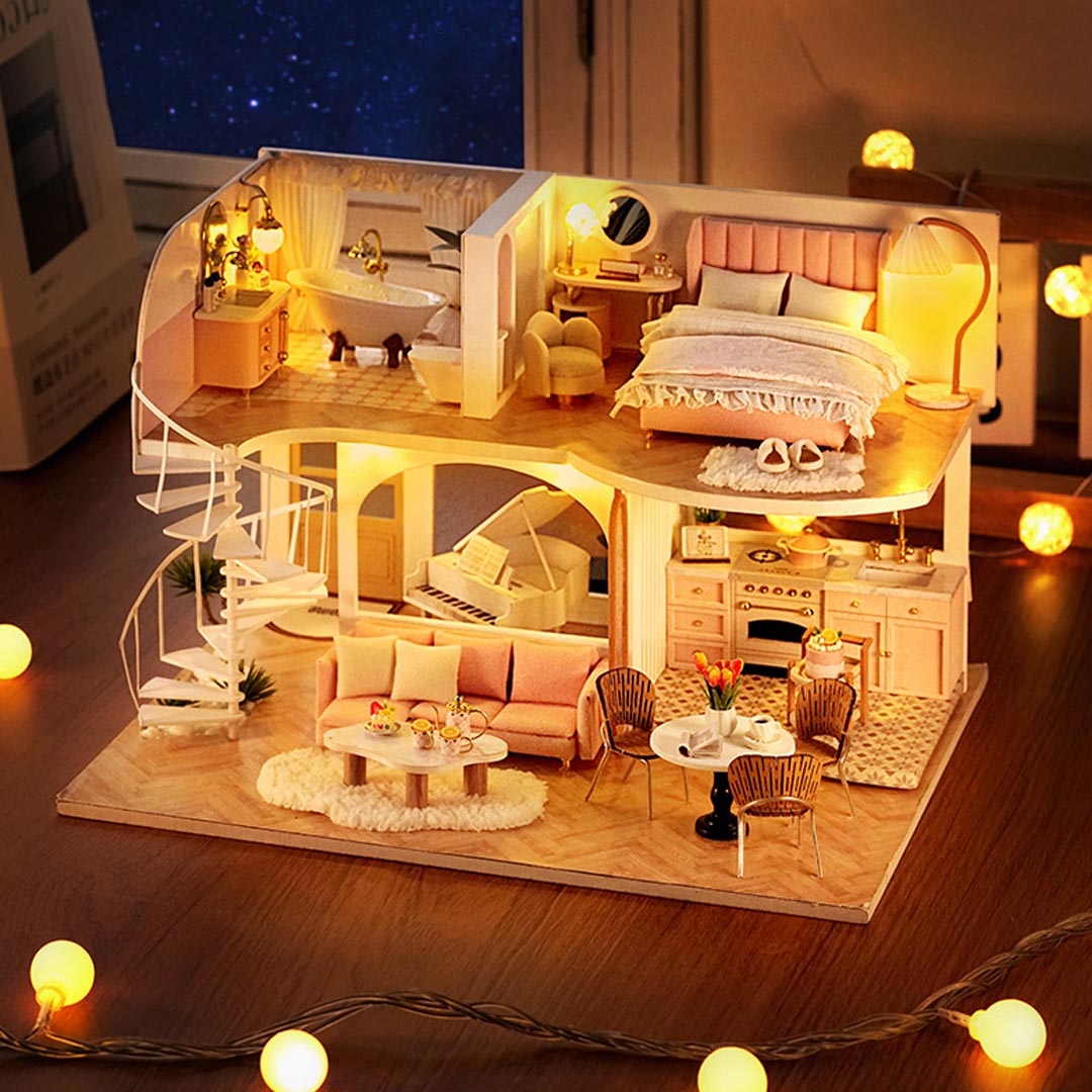 Spiral Staircase Loft DIY Miniature House Kit
