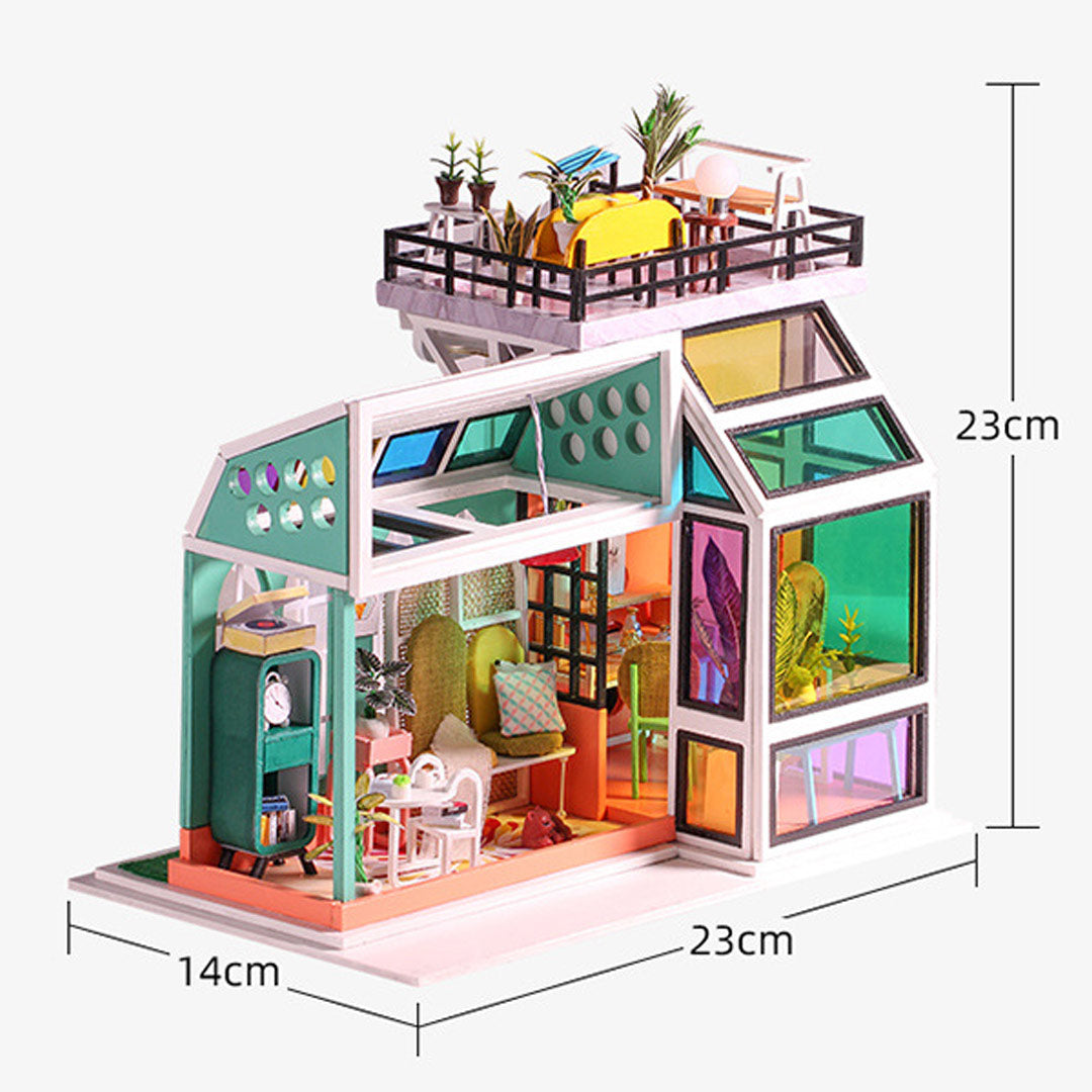 Stained Glass House DIY Dollhouse Miniature Kit