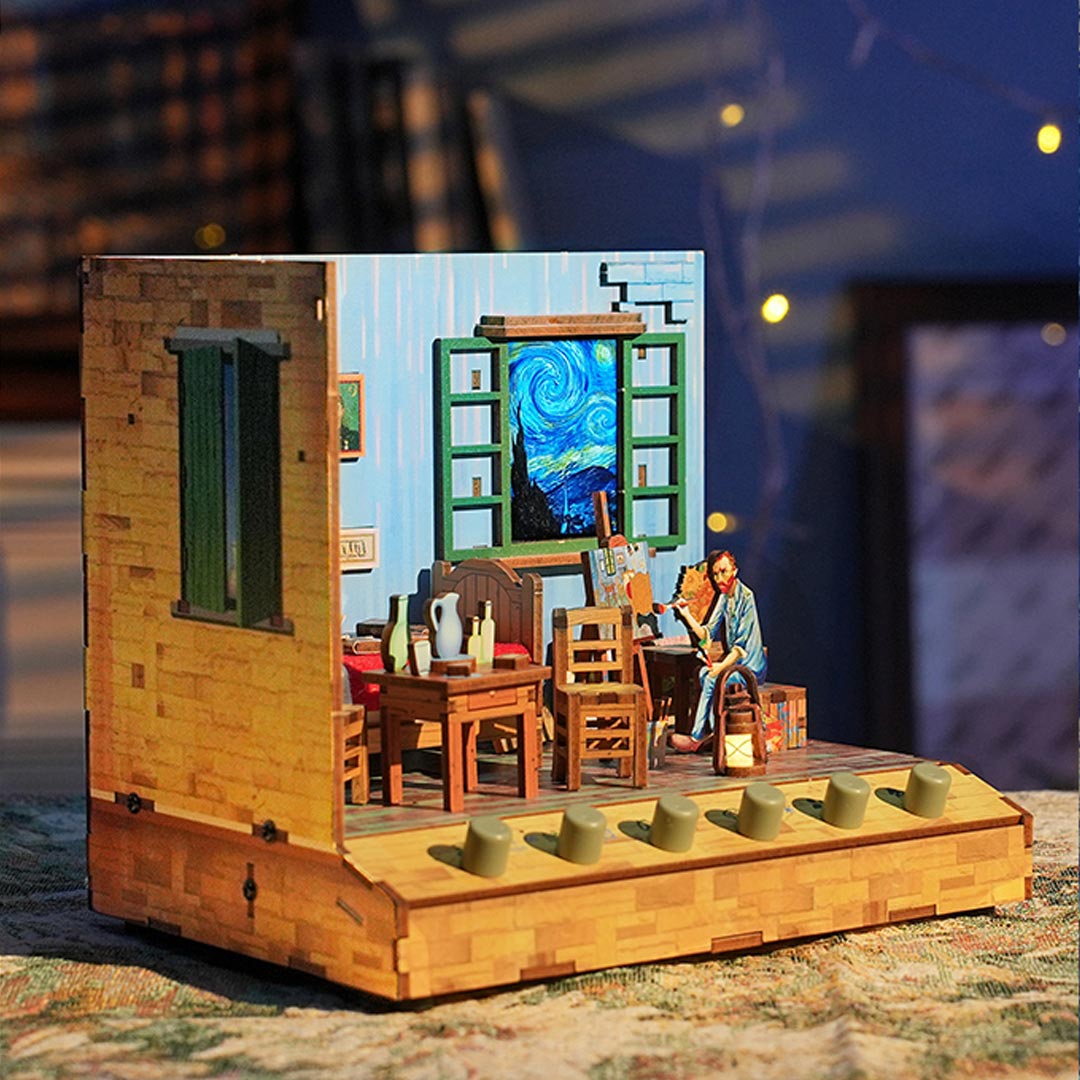 Van Gogh's Bedroom DIY Miniature & 6 Sound Effects Scene House