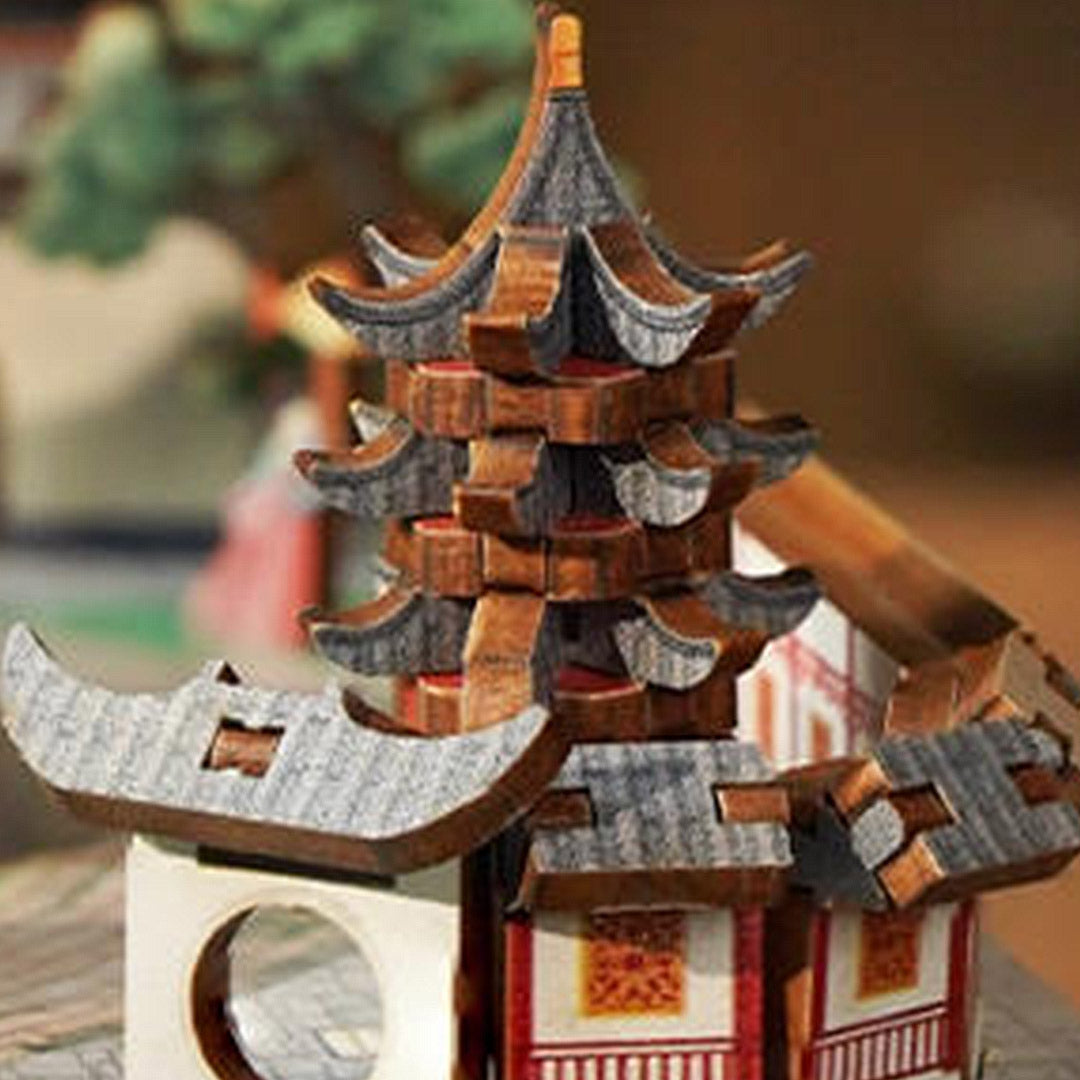 Confucius Temple DIY Wooden Music Box
