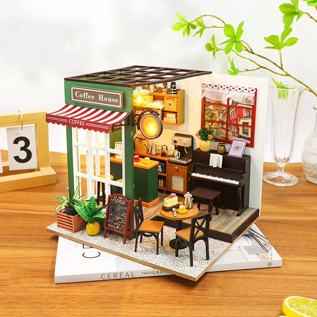 Coffee House DIY Miniature House Dollhouse Kit