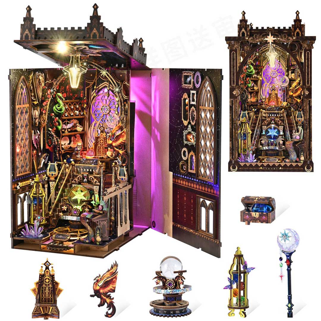 Mystic Zodiac DIY Wooden Book Nook Kit