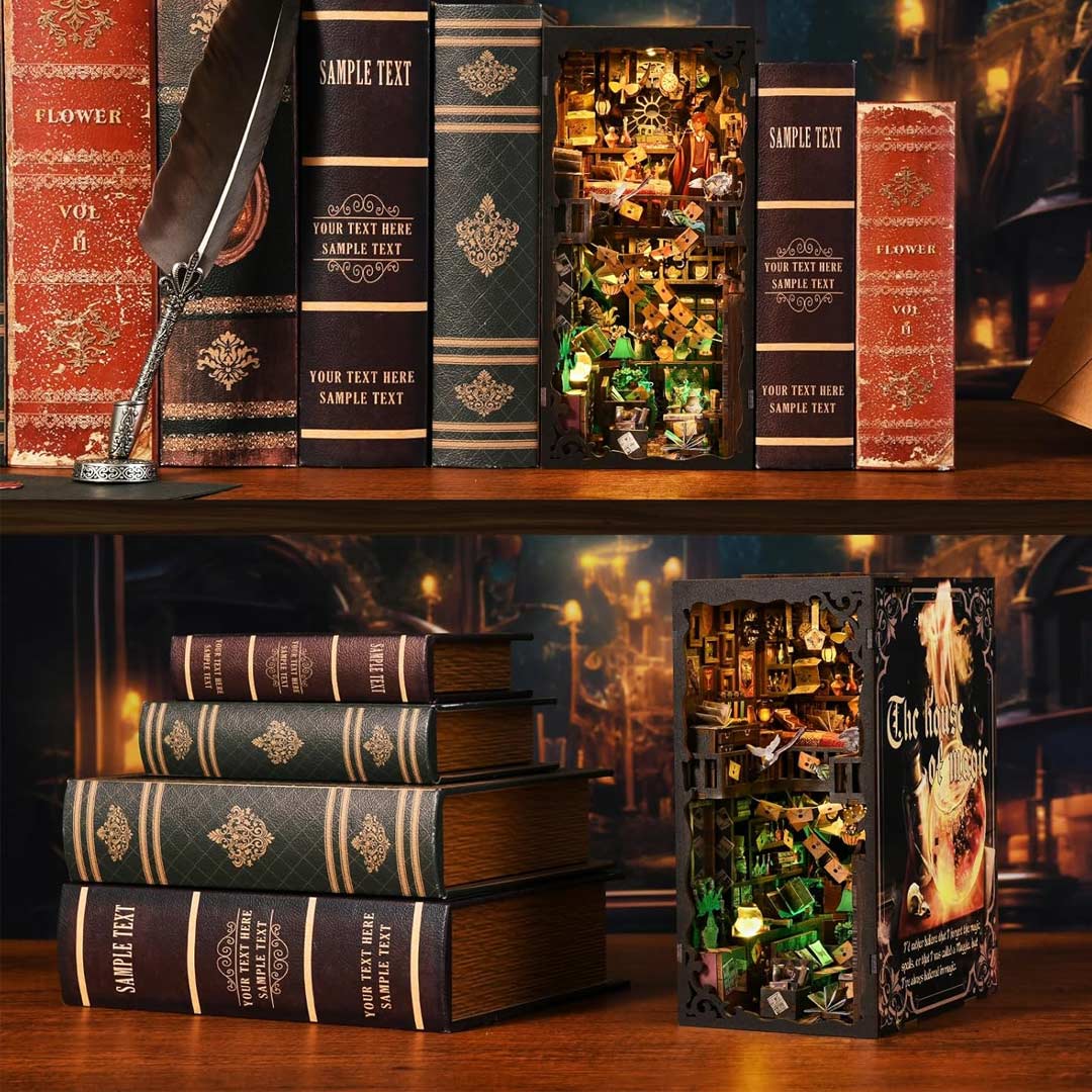 The House of Magic 3D Wooden Puzzle Book Nook Kit
