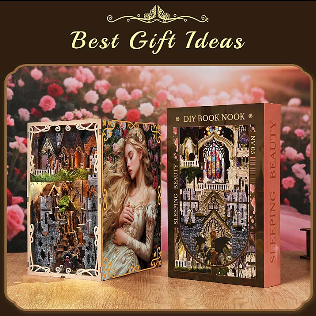 Sleeping Beauty DIY Wooden Book Nook Shelf Insert
