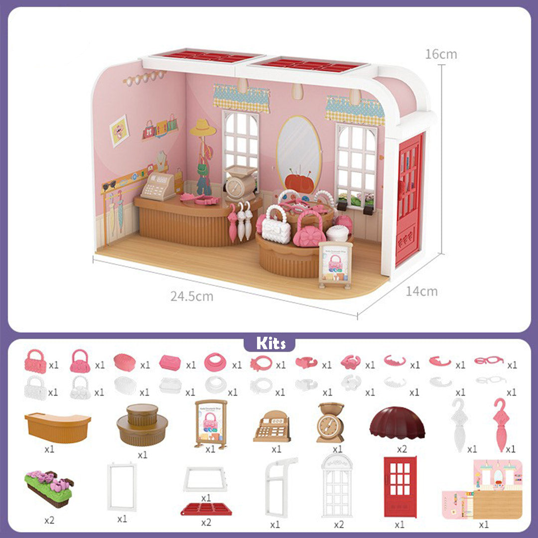 Mini Scene Kitchen Bedroom Dollhouse Kit