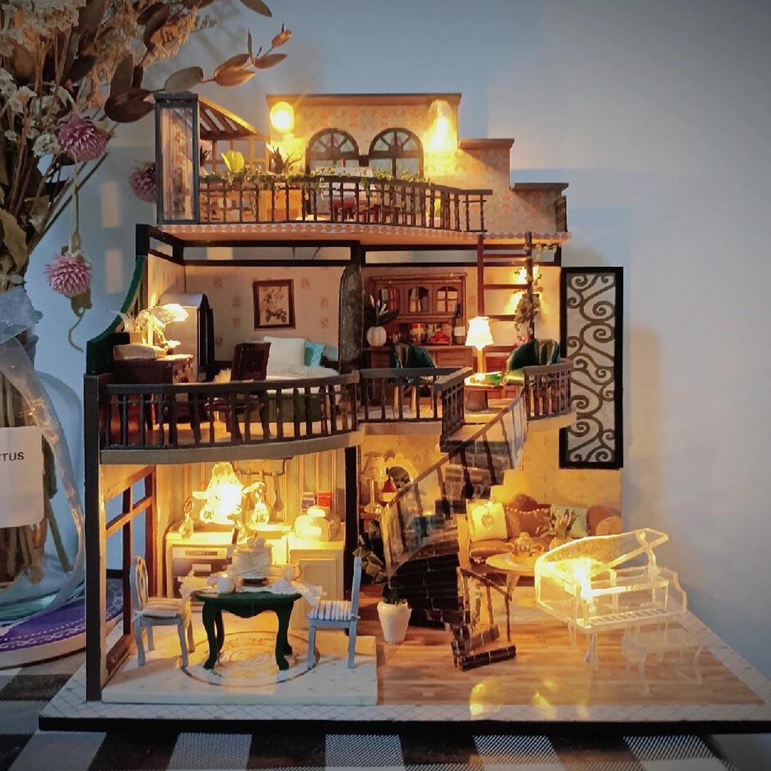 Dream Building Pavilion DIY Dollhouse Miniature Kit