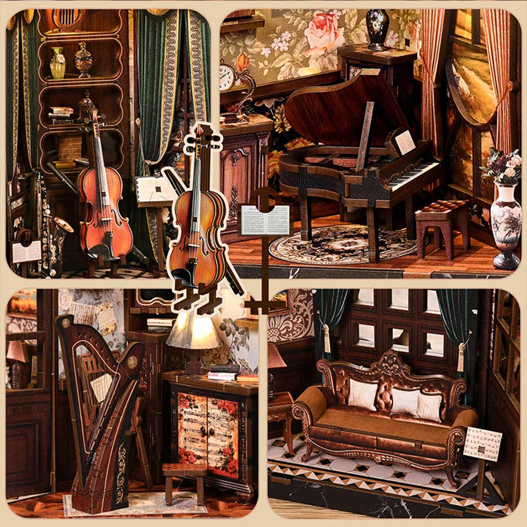 European Melody DIY Wooden Book Nook Shelf Insert