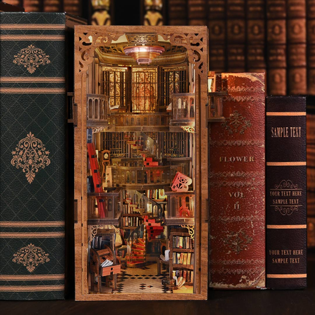 Abbey Library DIY Wooden Book Nook Shelf Insert