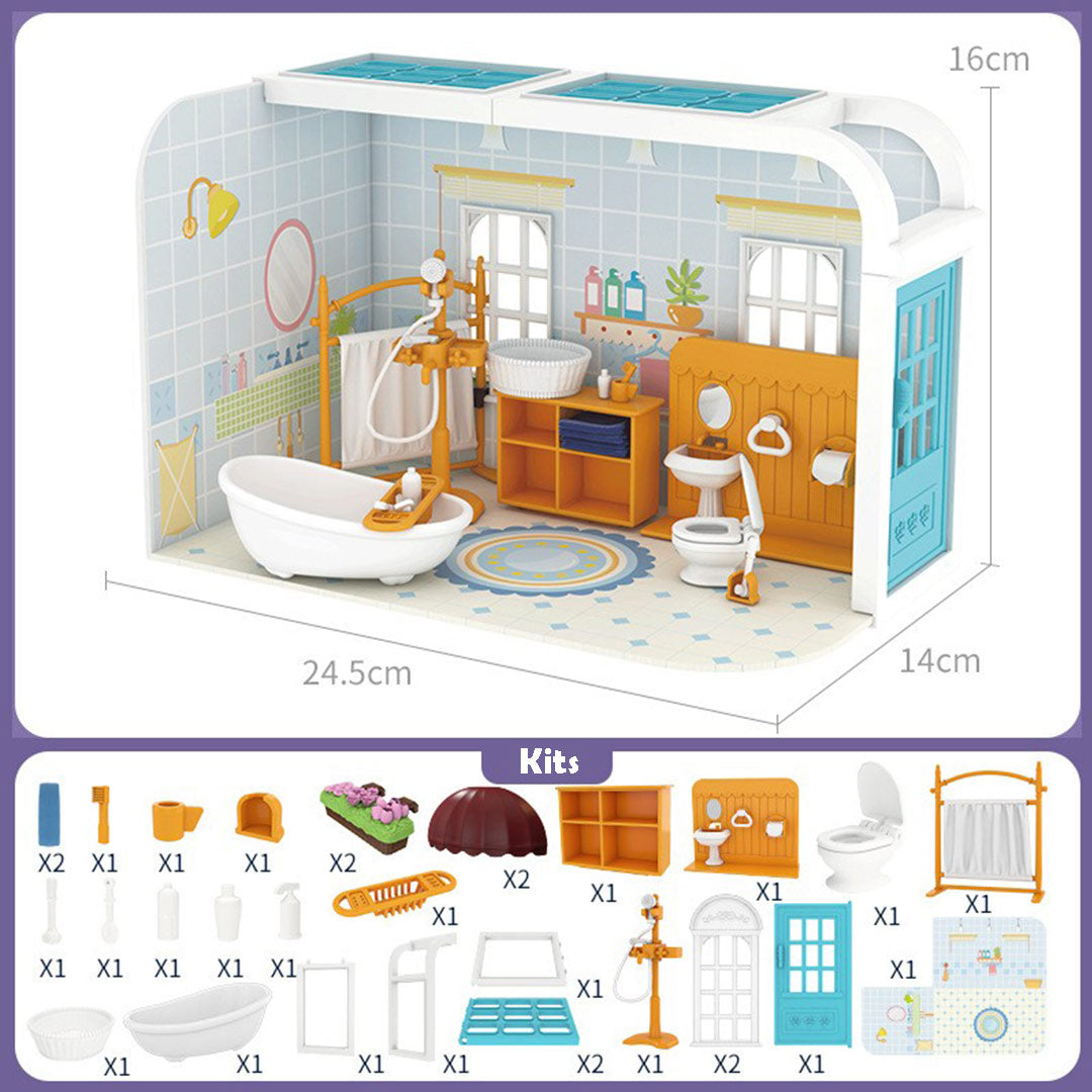 Mini Scene Kitchen Bedroom Dollhouse Kit