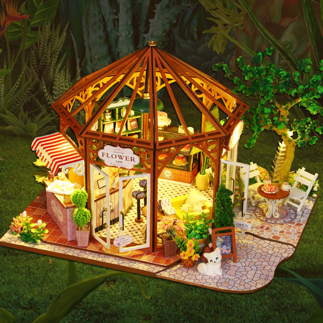 Flower Shop DIY Wooden Dollhouse Kit
