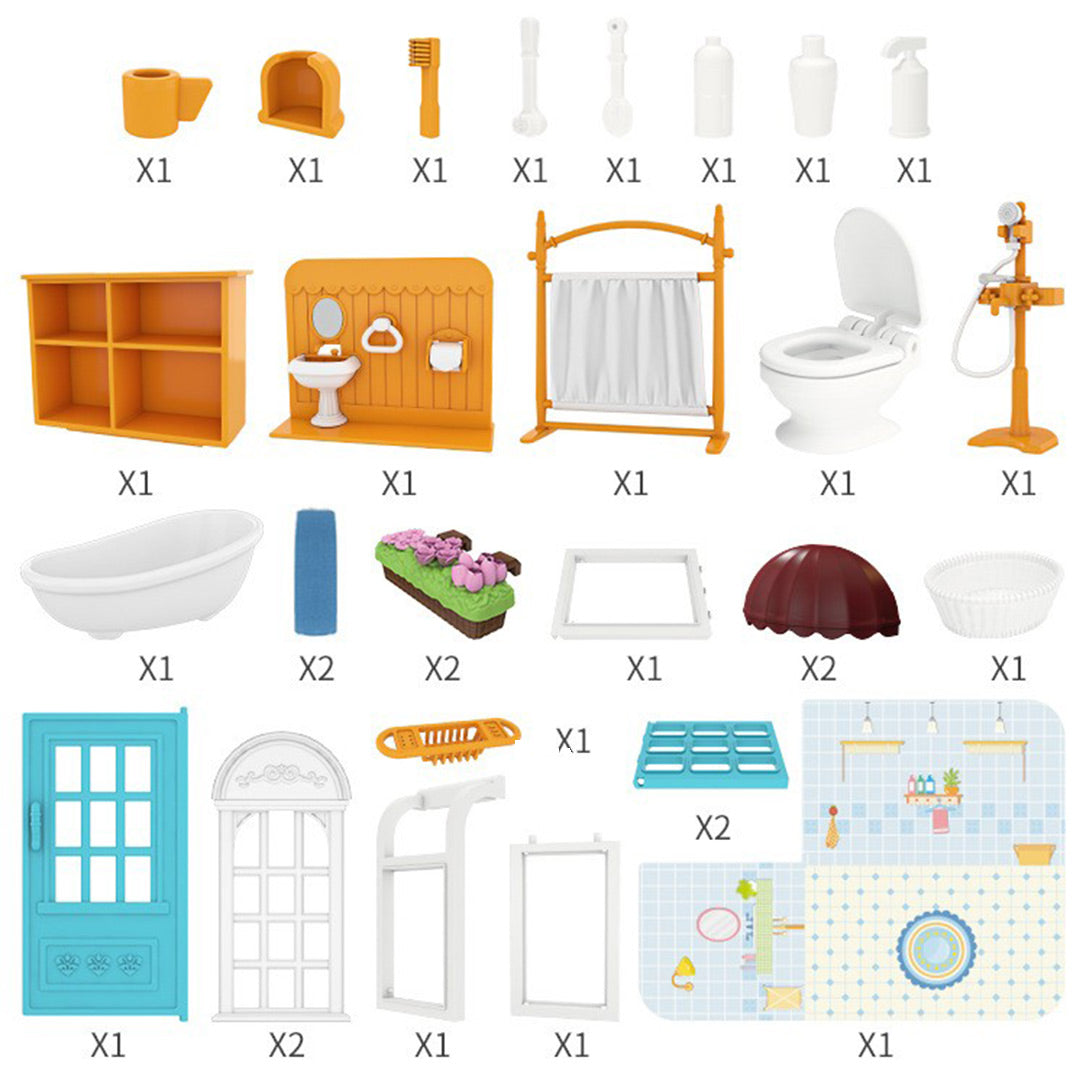 Mini Scene Kitchen Bedroom Dollhouse Kit