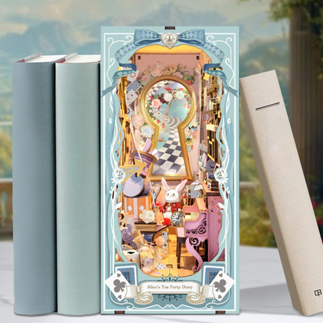 Alice's Tea Party Diary DIY Wooden Book Nook Kit