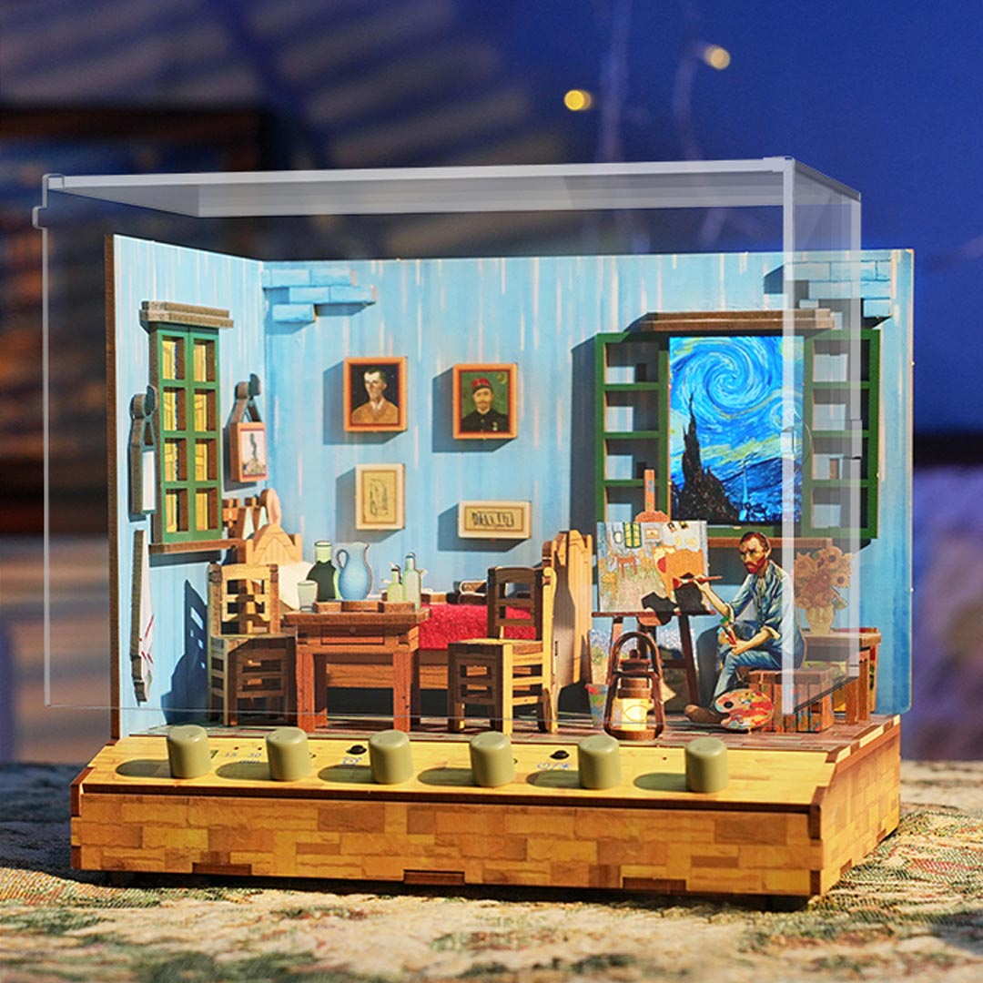 Van Gogh's Bedroom DIY Miniature & 6 Sound Effects Scene House