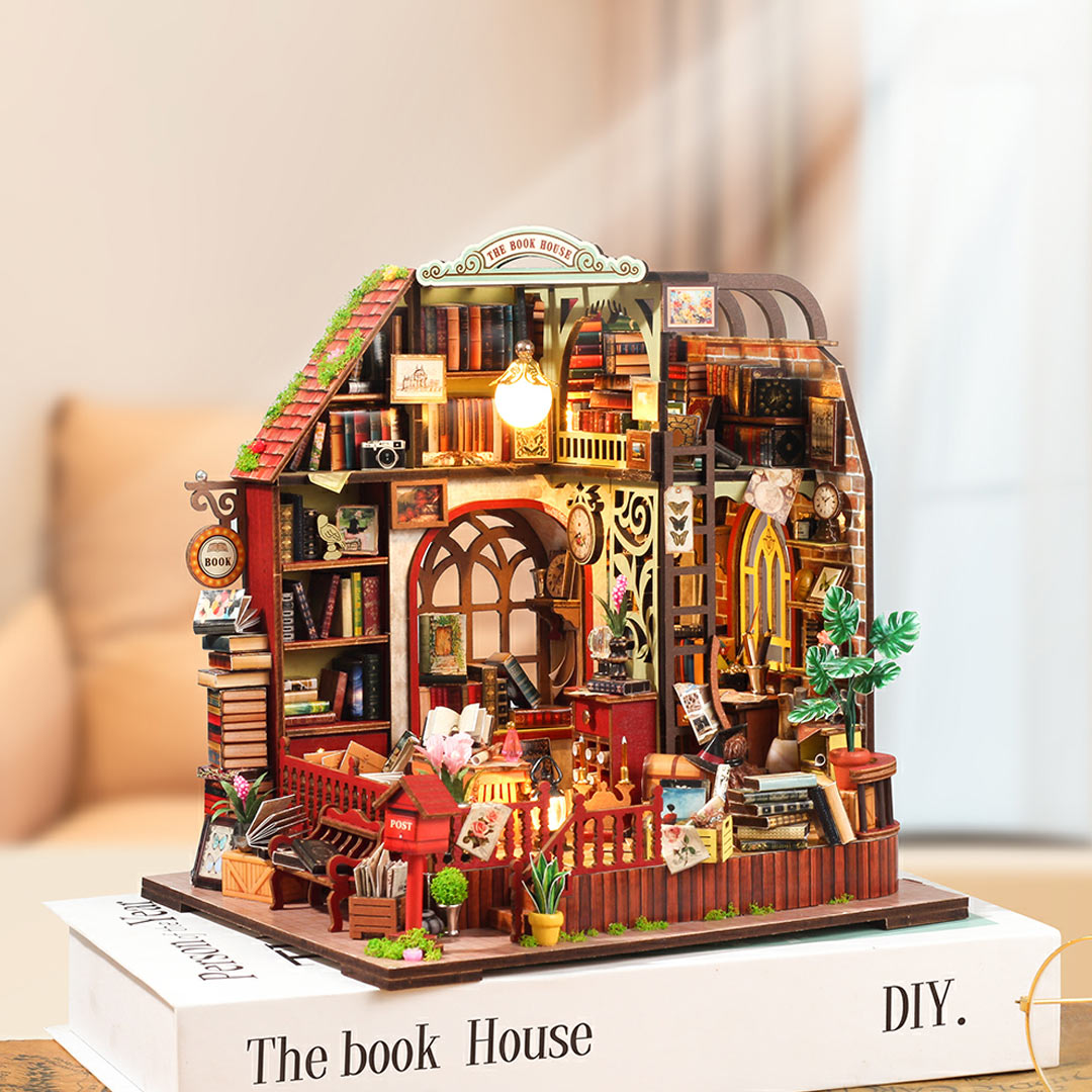 The Book House DIY Miniature Dollhouse Kit