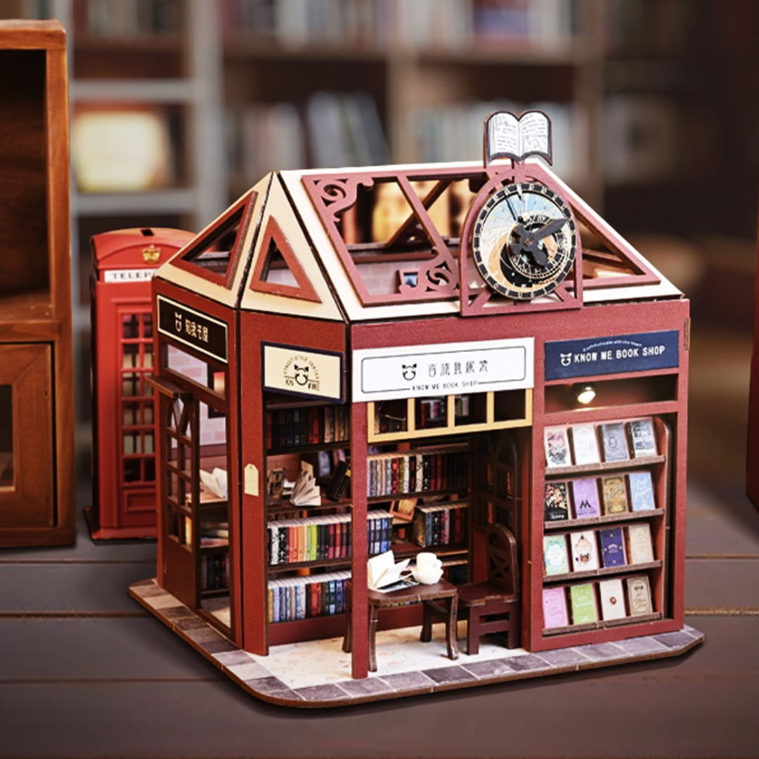 Street View Bookstore DIY Miniature Dollhouse Kit