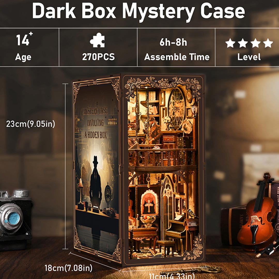 Dark Box Mystery DIY Wooden Book Nook Shelf Insert