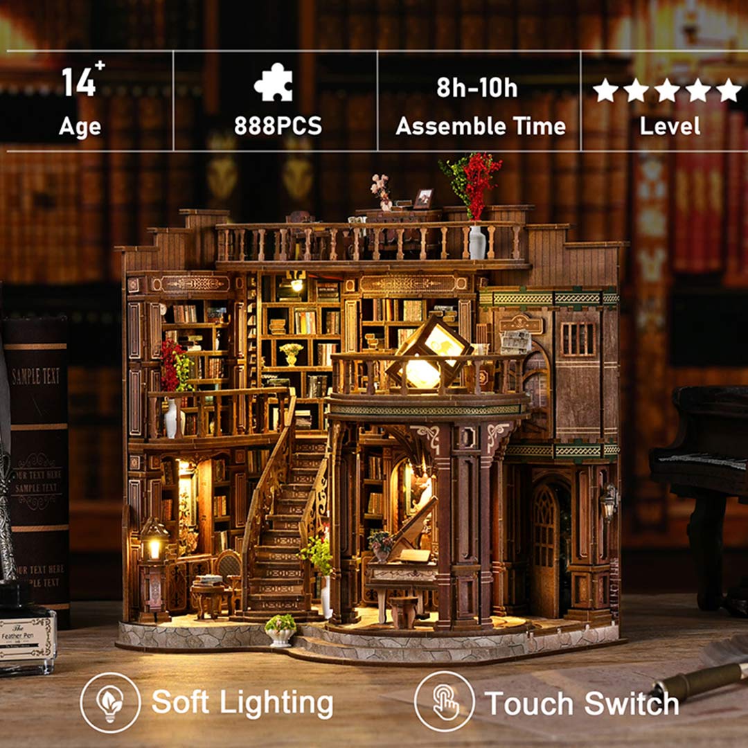 Dreamy Book Hall DIY Miniature Dollhouse Kit