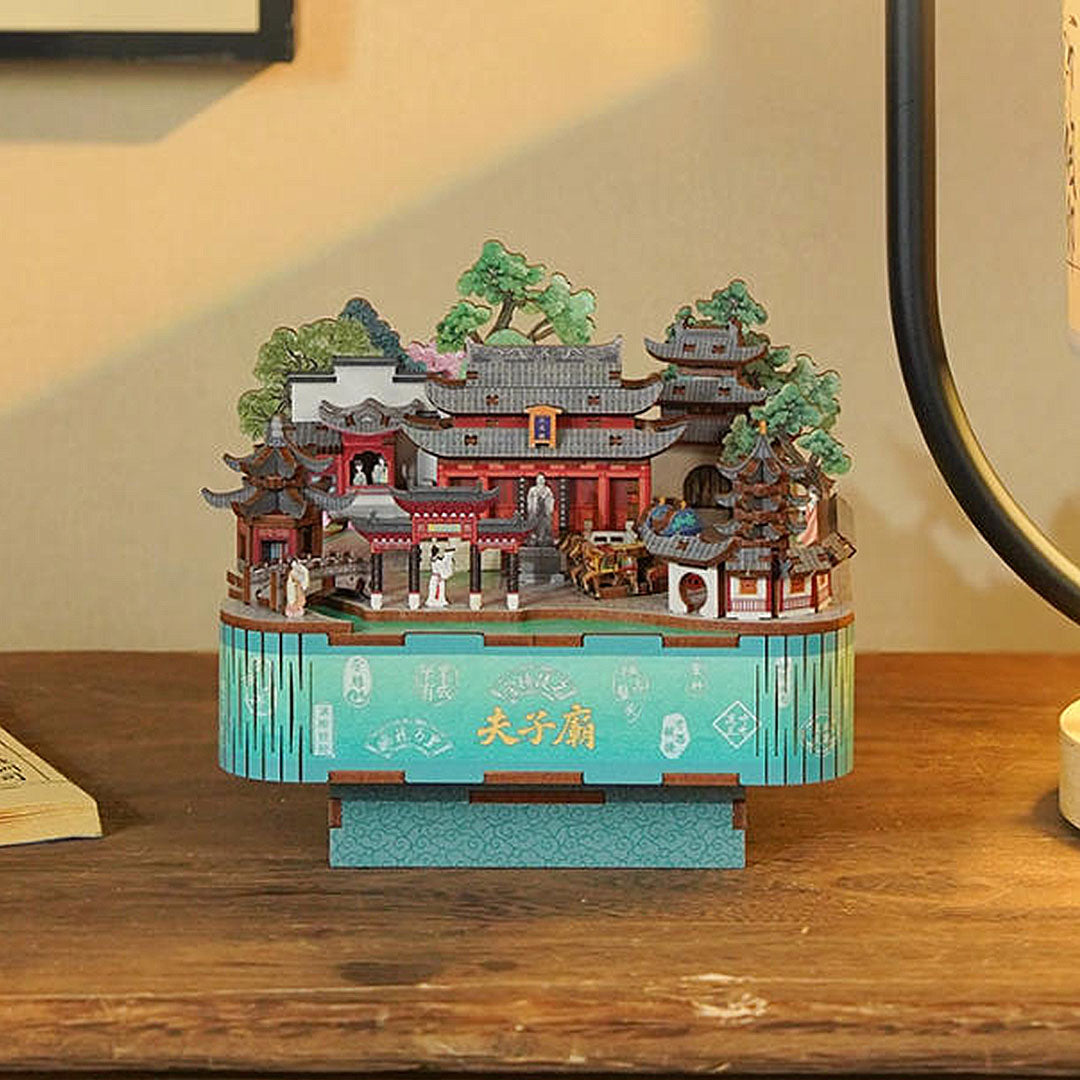 Confucius Temple DIY Wooden Music Box