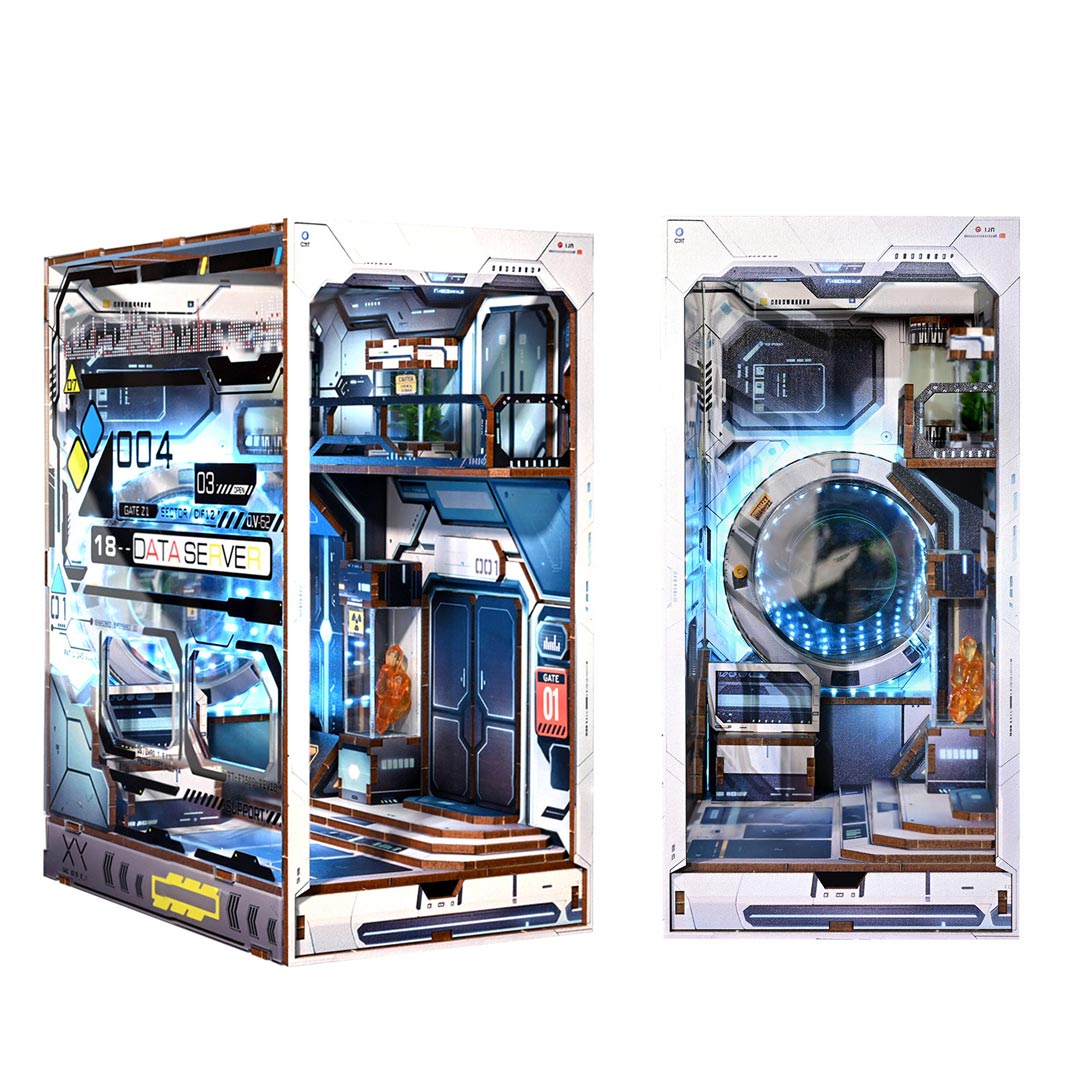 Sci-fi Alien Hub Wooden Puzzle Book Nook Kit