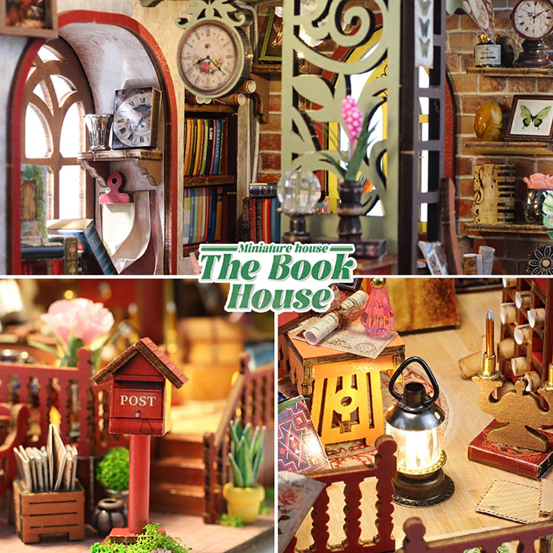 Mini Book House The Book House DIY Miniature Dollhouse Kit – Fifijoy